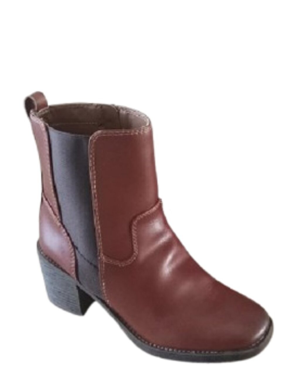 Zodiac Claret Chelsea Block Heel Ankle Boots